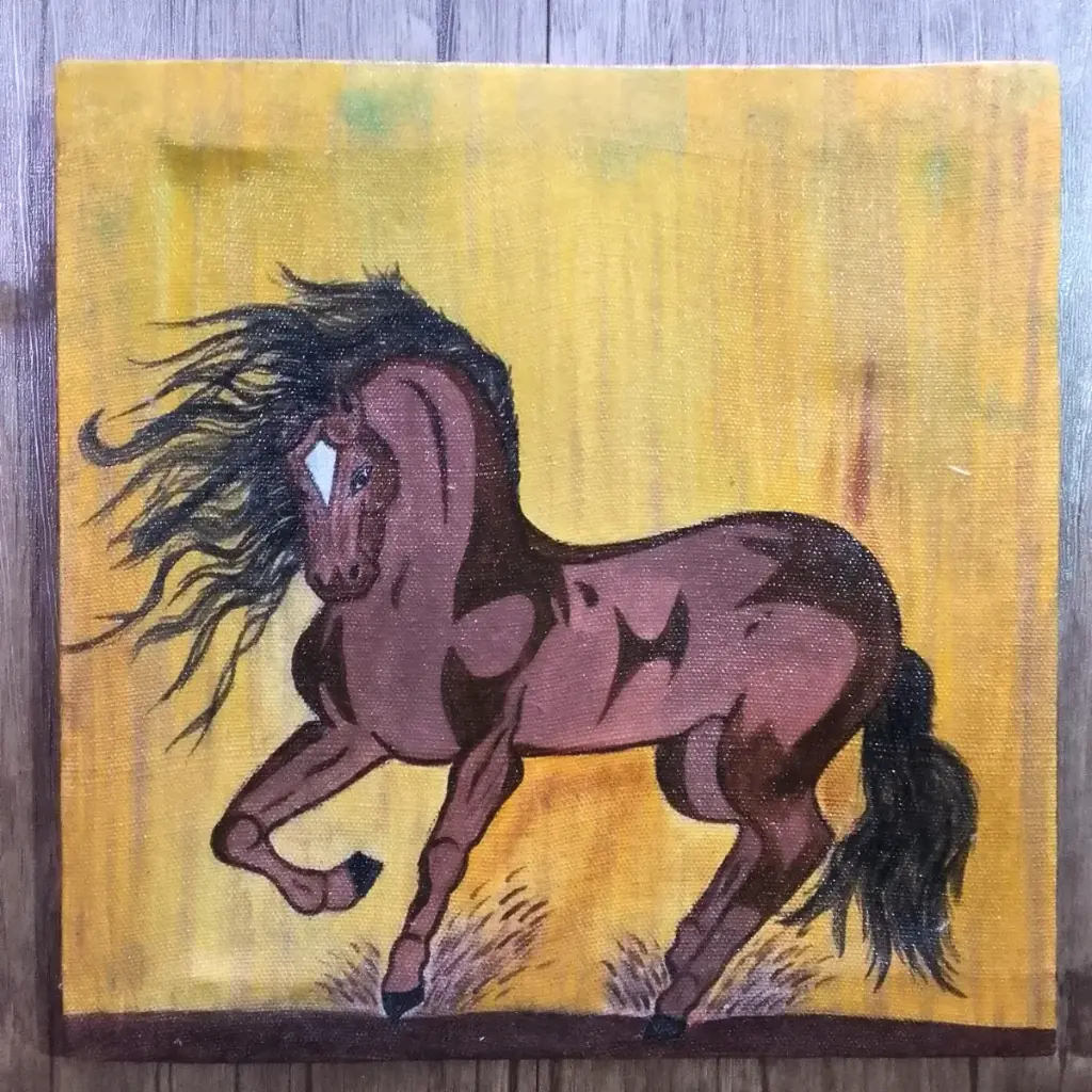 Handmade Horse Acrylic Painting