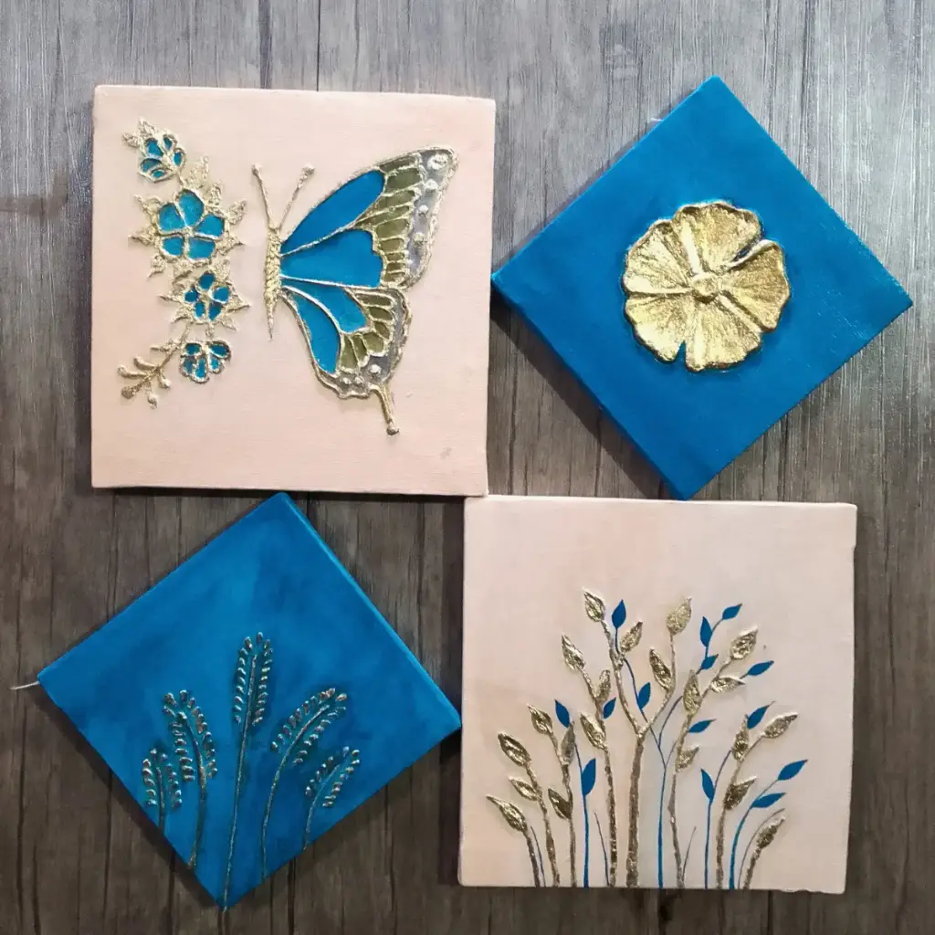 Elegant 4-Piece Textured Art Set